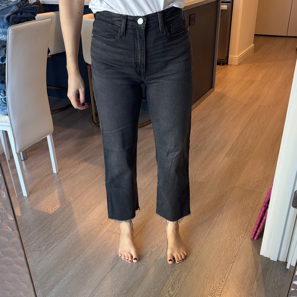 FRAME Washed Black Ankle-Length Women's Jeans